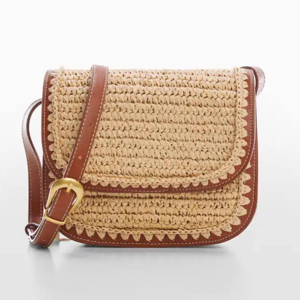 NWT ~ MANGO Natural Fiber Crossbody Bag